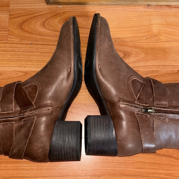 UGG Brown genuine leather  BANDRA Knee Boots 6.5 - Picture 4 of 6